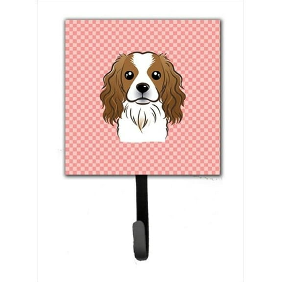 Caroline's Treasures BB1224SH4 Checkerboard Pink Cavalier Spaniel Leash or Key Holder, 7Hx4.25W, multicolor