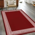 thumbnail image 3 of Red Geometric Area Rug 4x6 Washable Rug Non Slip Country Farm Traditional Chinese Tile Large Area Rug Indoor Floor Carpet for Entryway Bedroom Kitchen Living Room Home Office Dining Room Nursery, 3 of 8