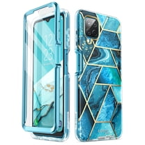 i-Blason Cosmo Series Case for Samsung Galaxy A12(2020 Release), Slim Full-Body Stylish Protective Case with Built-in Screen Protector (Blue)
