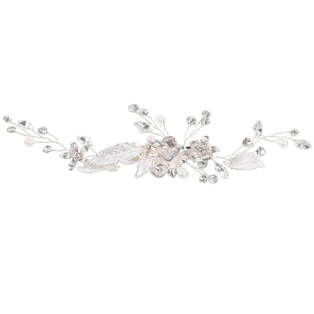 Pinza para el pelo de novia para boda, tocado brillante con diamantes de imitación, pinza lateral para el pelo de novia