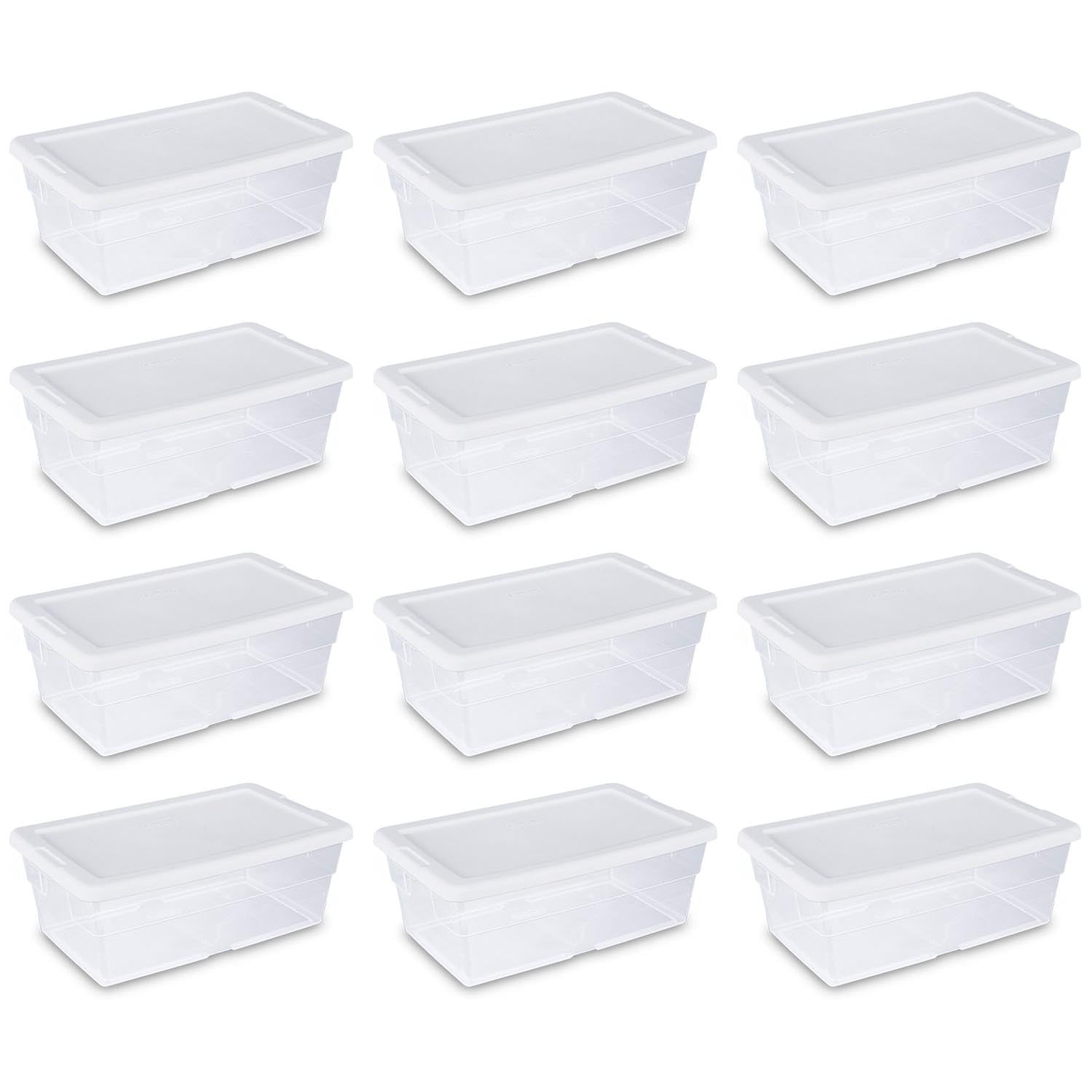 20 Pack Shoe Storage Boxes Plastic Bin with Lid Stackable Design Container Clear