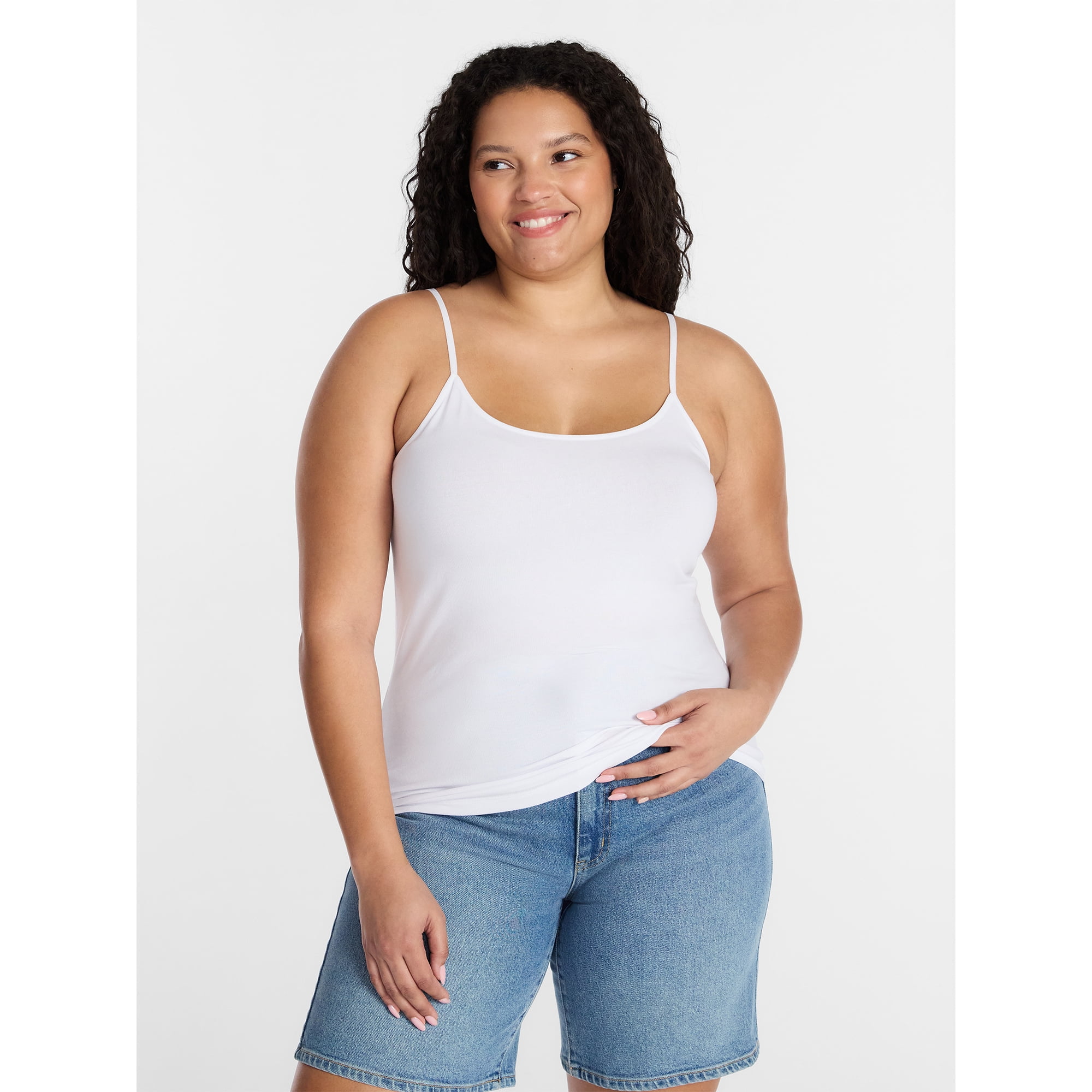 Time and Tru Women’s Adjustable Strap Cami, Sizes XS-XXXL