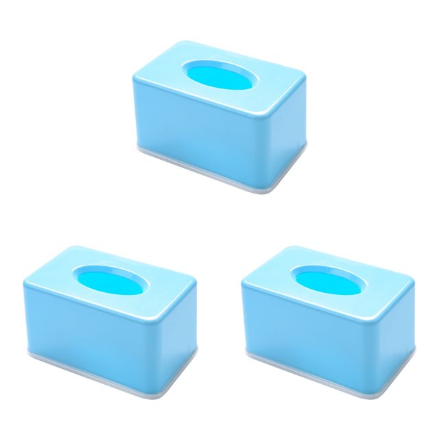 Caja de pañuelos faciales de estilo simple, 3 piezas, rectangular, para escritorio de coche, baño, oficina