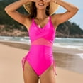thumbnail image 6 of Gubotare Swimsuits for Women 2025 Womens Tummy Control One Piece Swimsuits Mesh Modest Slimming Bathing Suit Twist Push Up Swim Suits 2025 (Pink,S), 6 of 9