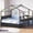 Black, variant on Toogaho Twin Size House Bed with Desk,6 Storage Drawers and Light,Metal Floor Bed with Padded Headboard,White