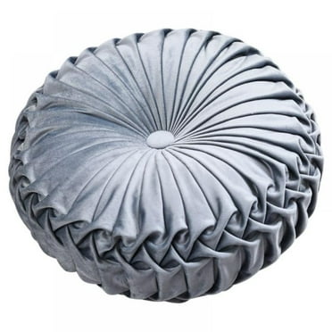 Monfince Cushion Round Solid Color Pleated Floor Pillow Diameter 38 * 10CM