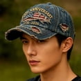 thumbnail image 6 of Trucker Hats AURORADY 250Th Us Anniversary Distressed Denim Hat – 1776–2026 Embroidered Patriotic Baseball Cap Adjustable Metal Buckle, Blue One Size Visors, 6 of 8