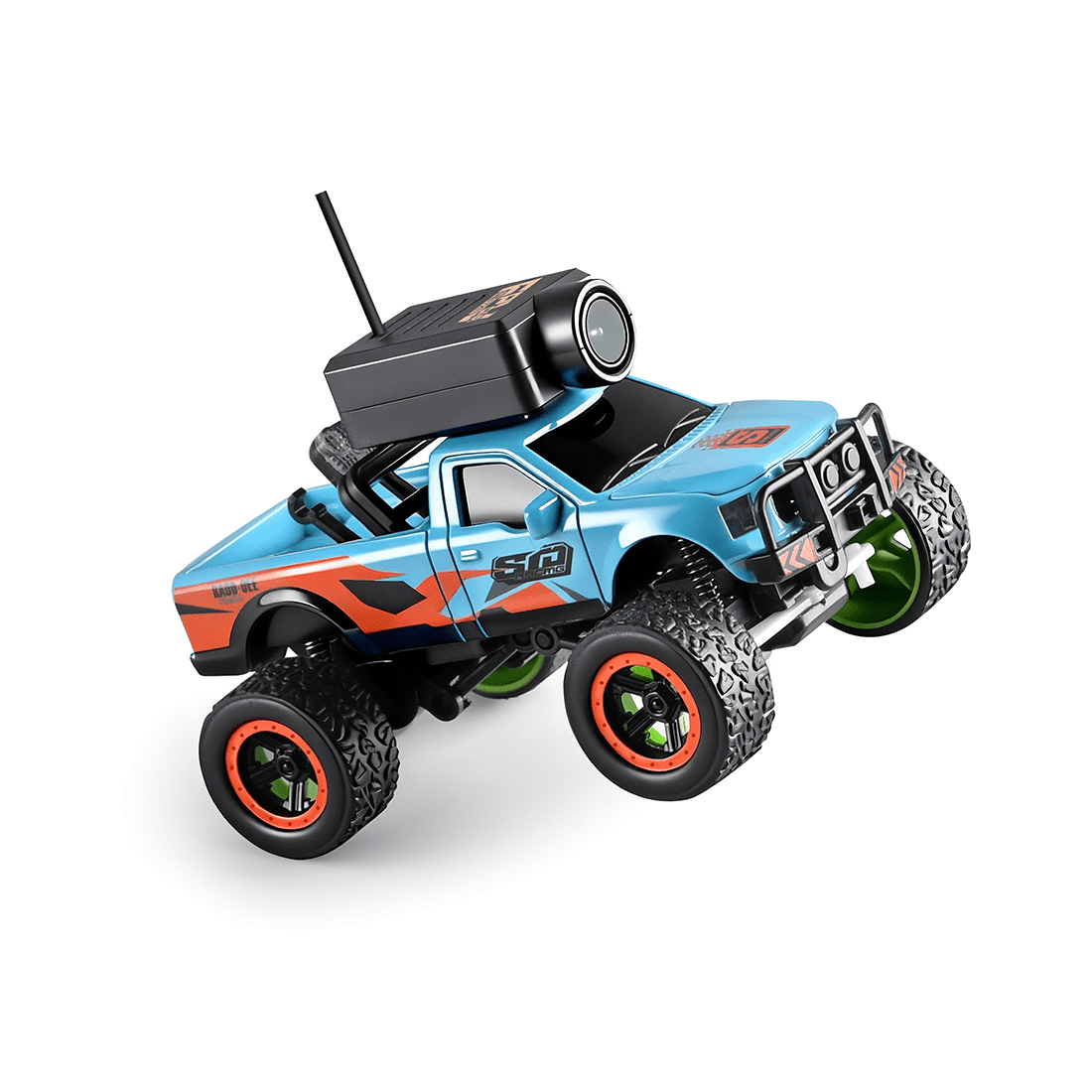 1/64 Scale FPV RC Truck, 2.4GHz Full-Proportional Mini Crawler with WiFi Camera & APP Control, 3 Speeds, Indoor Racing RC Car for Adults, Blue