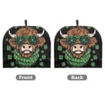 thumbnail image 2 of HELLHERO St. Patrick's Day Highland Cow Polyester Canvas Teapot Dust Cover Keep Warm Keep Warm for Office, 2 of 8