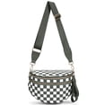 thumbnail image 1 of Bandolera Hibear de nylon a cuadros para mujer, impermeable, 1 of 7