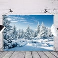 thumbnail image 2 of 7x5ft Winter Snow Forest Pine Tree Backdrop for Christmas New Year, 2 of 5