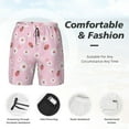 thumbnail image 3 of Yiaed Hand Drawn Strawberry Print Mens Swim Trunks Bathing Suit Compression Liner Beach Swim Shorts Swimwear Quick Dry Zipper Pocket No-Chafing Board Short-X-Large, 3 of 6