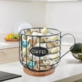 thumbnail image 4 of POINTERTECK Coffee Pod Holder with Wooden Base Large Capacity Coffee Filters Storage with Handle Metal Coffee Capsule Cages  Coffee Pod Container for Countertop Coffee Bar Office, 4 of 10