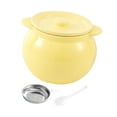 thumbnail image 4 of CoudarTitie Ceramic Container with Strainer Organizer Condiment Kitchen Canister Frying Oil 800ml Yellow, 4 of 9
