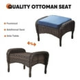thumbnail image 5 of PARKWELL 2 Pieces Outdoor Patio Ottoman - All Weather Rattan Wicker Footstool Footrest Seat with Removable Cushions - Blue, 5 of 8