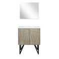 thumbnail image 3 of Lexora Home Lancy 30" Single Quartz Top Bathroom Vanity with Mirror in Rustic, 3 of 10