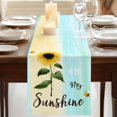 thumbnail image 3 of Table Runners 90 Inches Long Dress Scarves, Farm Sunflowers Farmhouse Coffee/Dining/Kitchen Table Runner for Living Room, Idyllic Country Botanical Bee Turquoise 13x90 Inch, 3 of 9