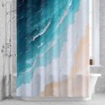 thumbnail image 2 of Ocean Wave Bathroom Shower Curtain, Summer Beach Blue Gradient Waves Waterproof Washable Soft Bath Curtain for Bathtub Decor with 12 Hooks&Grommet, 48x72 Inch, 2 of 9
