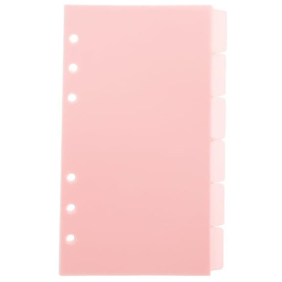 6 Set A6 6 Holes Durable Colorful Loose Leaf Notebook Write-On Dividers Index Dividers with Clear Binders