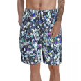 thumbnail image 1 of Holo Board Shorts Polyester Swimming Trunks Beach Pattern Men Swim Trunks, 1 of 5