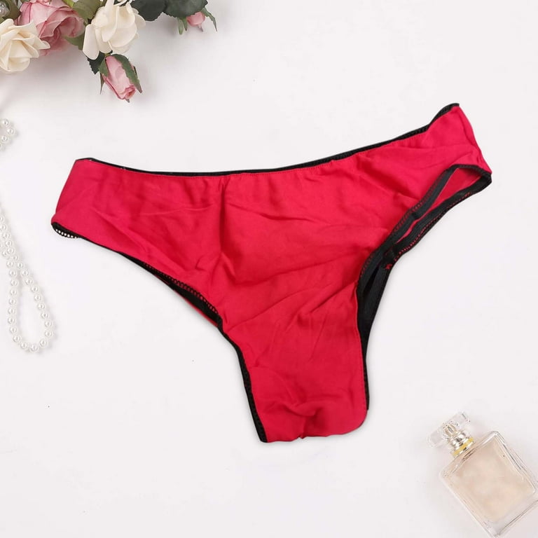 HUPOM Period Thong Underwear For Women Womens Panties High Waist Activewear  None Seamless Waistband Red L 