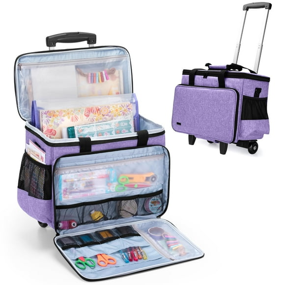 Bolsa de Manualidades Yarwo Rolling 2.0 con Carro Desmontable Morada