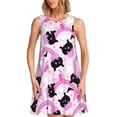 thumbnail image 1 of Balery Pink Girl Halloween Vestidos de verano para mujer con estampado: vestido holgado sin mangas, vestido playero informal y cómodo para días calurosos., 1 of 7