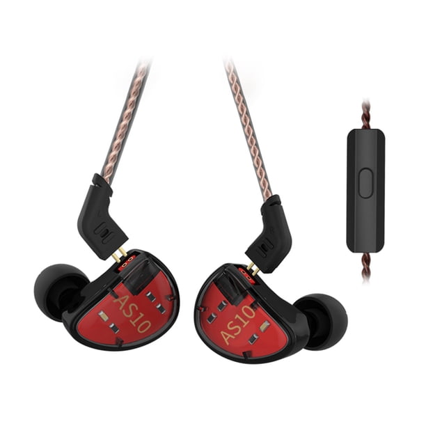 Audífonos KZ AS10 5BA con controlador de armadura equilibrada (con micrófono negro)