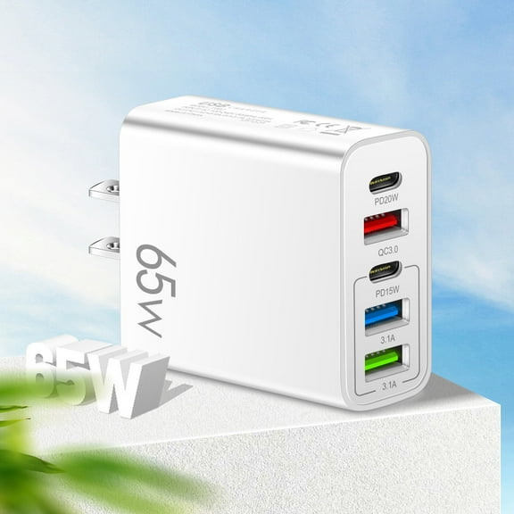 Fast Wall Charger, Upgraded 12W 4-Muti Port USB Plug Cube Portable Wall Charger Plug for iPhone/ iPad/ Android, Quick Charge 3.0