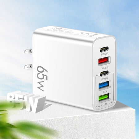 Fast Wall Charger, Upgraded 12W 4-Muti Port USB Plug Cube Portable Wall Charger Plug for iPhone/ iPad/ Android, Quick Charge 3.0