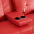 thumbnail image 6 of 67" Red Leather Multifunctional Double Folding Sofa Bed with Built-In Coffee Table, Space-Saving Convertible Couch Ideal for Office, Living Room, or Small Spaces (Red), 6 of 11