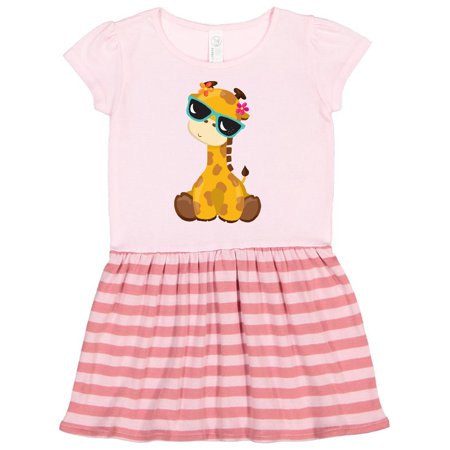 

Inktastic Giraffe With Blue Sunglasses Cute Giraffe Gift Toddler Girl Dress