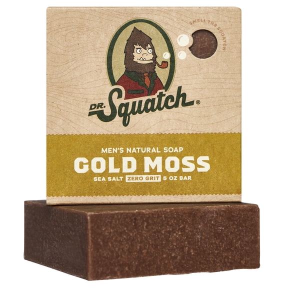 Dr. Squatch Mens Bar Soap, Natural Bar Soap for Men, Gold Moss, 5 Oz