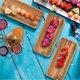 thumbnail image 2 of Acacia Wood Serving Trays, Set of 3 Wooden Serving Platters for Home Decor, Food, Cheese, Fruit, Vegetables, Charcuterie, Appetizer Serving Tray(11.8 x 5.1 x 0.78 inches), 2 of 5