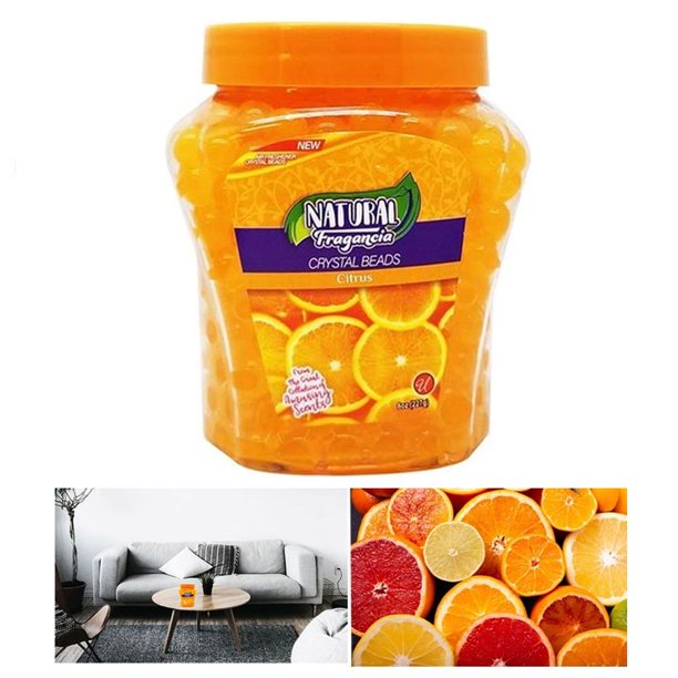 Citrus Gel Crystal Beads Odor Eliminator Air Freshener Bathrooms Cars