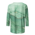 thumbnail image 4 of Women's Fashion Printed Loose T-shirt 3/4 Sleeves Blouse Graphic Tee Shirt Round Neck Casual Tops for Women (X-Large, Mint Green), 4 of 4
