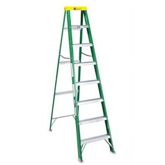 FS40-08 No. 592 Eight-Foot Folding Fiberglass Step Ladder Green-Black