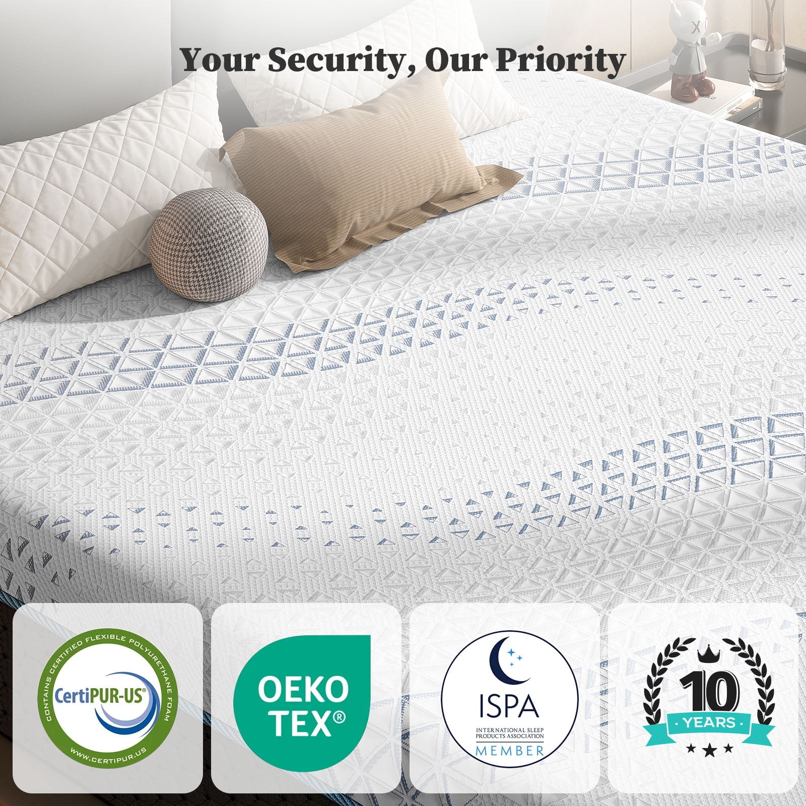 NISIEN Firm King Mattress 14 Inch Memory Foam Mattress King Size Bed in a Box for Back Pain Relief and Cool Sleep with Gel Foam and Removeable Fiberglass Free Cover, CertiPUR-US Certified