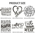 thumbnail image 2 of 6 Sheets Christian Iron on Decals Patches Inspirational Quotes Iron on Stickers Black Letters Heat Transfer Stickers PET Washable Patches for Clothes Decor 9inch Long Black DIY, 2 of 9