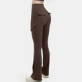 thumbnail image 4 of XFLWAM Cargo Flare Pants Women High Waisted Bootcut Yoga Pants with Pockets Casual Wide Leg Strethcy Butt Lifting Flare Leggings, 4 of 8