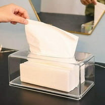 Raindrops Acrylic Tissue Box Cover Clear Rectangular Tissue Holder Bathroom Facial Napkin Dispenser Box for for Home Office and Car Use