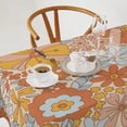 thumbnail image 2 of Odenmar Daisy Floral Round Tablecloth 60 Inch, Farmhouse Waterproof Table Cover, Rustic Flower Design for Dining Table, Kitchen, Party Indoor Outdoor, 2 of 7