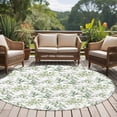 thumbnail image 4 of Round Area Rug 6 Ft, Sage Green Eucalyptus Washable Non-Slip Circle Carpet for Living Room/Bedroom, Spring Watercolor Botanical Leaves Low-Profile Indoor Mats Collection Rugs for Residential, 4 of 8