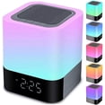 thumbnail image 3 of Gallstep Luces nocturnas Altavoz Bluetooth, Reloj despertador Altavoz Bluetooth Sensor táctil Lámpara de cabecera Lámpara de cabecera cambiante multicolor regulable,, 3 of 5