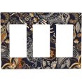 thumbnail image 1 of Nadoabtm Light Switch Covers Paisley Pattern Flower Cashew Flower Plant 3 Gang Rocker Electrical GFCI Decorative Triple Outlet Wall Plate Cover Switchplate for Bedroom Home Decor, 1 of 8