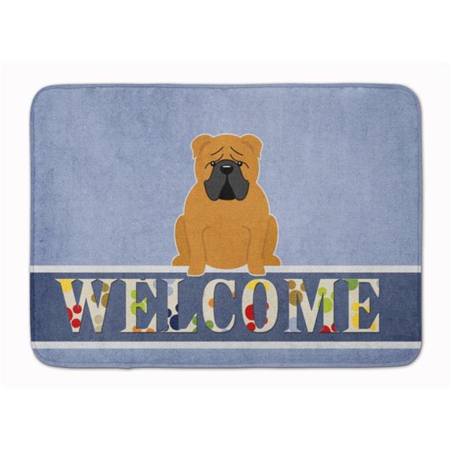 Carolines Treasures BB5703RUG English Bulldog Red Welcome Machine Washable Memory Foam Mat
