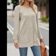 thumbnail image 5 of Camisas de Larga para Mujer Suéteres Largos con Bolsillos Tops Tipo Túnica Corte Holgado Albaricoque L, 5 of 8