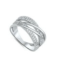 thumbnail image 4 of White Cubic Zirconia Weave Women's Ring 925 Sterling Silver Band Jewelry Female Male Unisex Size 5, 4 of 4