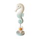 thumbnail image 4 of Escultura de caballito de mar náutico costero, figura decorativa de madera para el hogar moderno en la playa. Azul claro, 4 of 9