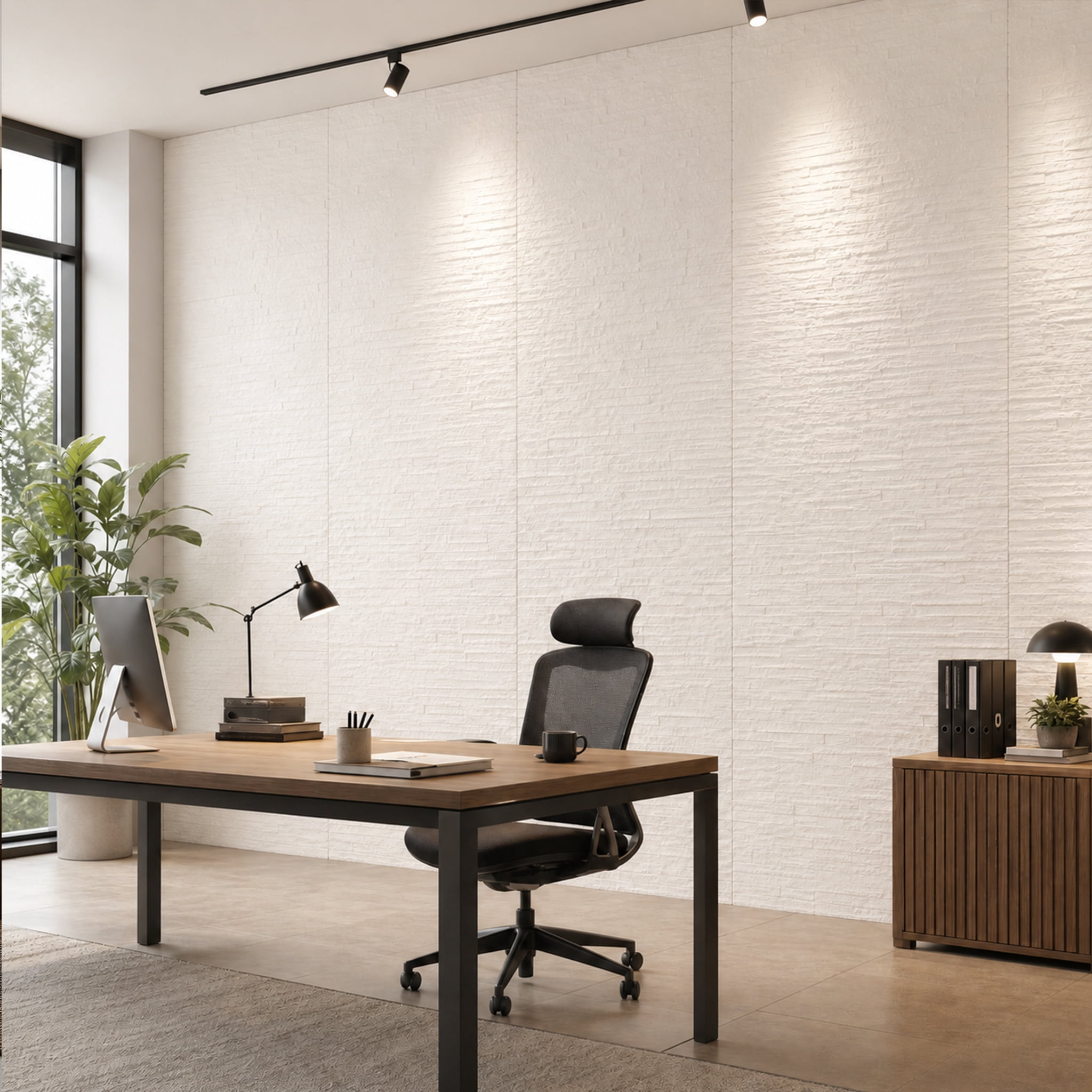 Real3D 8Pcs 24"x24" Faux Stone Wall Panels 3D Textured, Flexible Real Sand Finish Decorative Wall Tiles,White